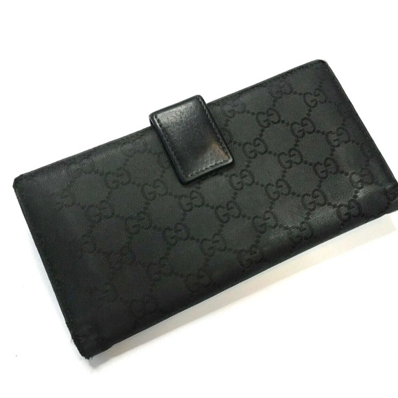 GUCCI CANVAS LEATHER LONG WALLET Vintage - Picture 4 of 11